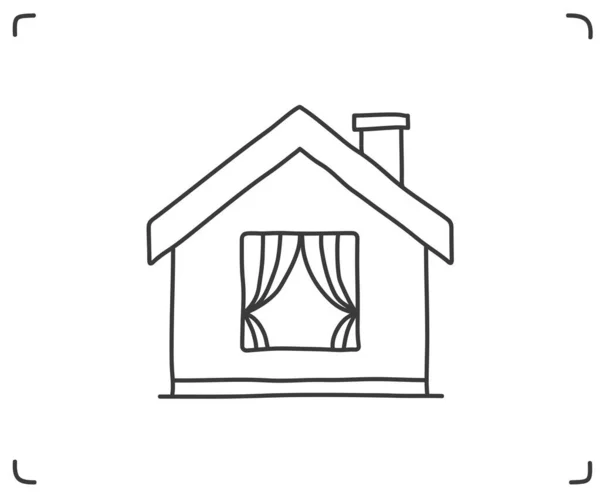 Doodle Hus Ikon Vit Bakgrund Vektor Eps10 Illustration — Stock vektor