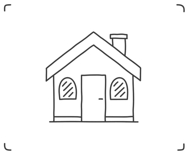 Beyaz Arkaplanda Doodle House Simgesi Vektör Eps10 Illüstrasyon — Stok Vektör