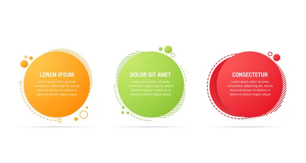 Three Abstract Circle Gradient Banners Your Text Vector Eps10 Illustration — Image vectorielle