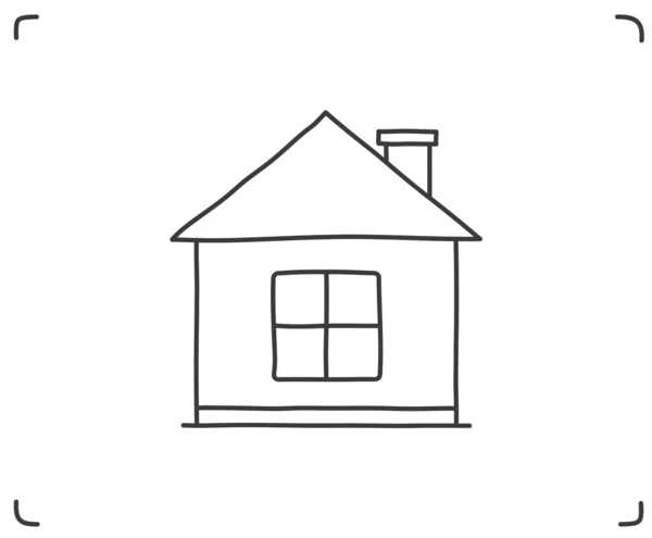 Doodle Hus Ikon Vit Bakgrund Vektor Eps10 Illustration — Stock vektor