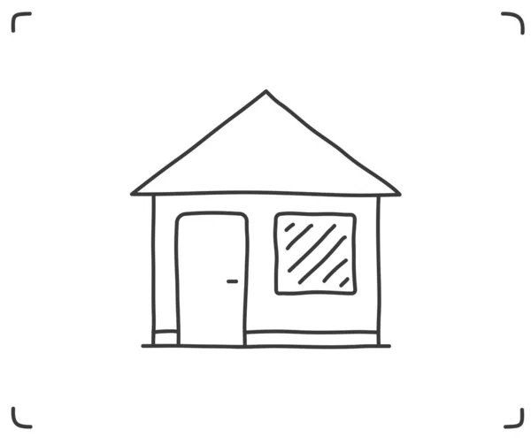 Ícone Casa Doodle Fundo Branco Ilustração Vetor Eps10 — Vetor de Stock