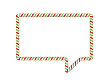 Speech bubble made of candy cane, vector eps10 illustration clipart