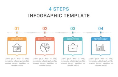 Infographic template with 4 steps, workflow, process chart, vector eps10 illustration