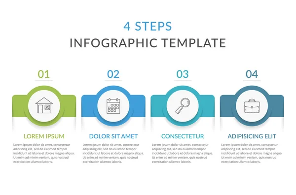 Infographic Template Steps Workflow Process Chart Vector Eps10 Illustration — Stok Vektör