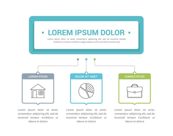 Infografische Template Met Hoofdtitel Stappen Opties Stroomdiagram Met Elementen Workflow — Stockvector