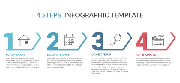 四个步骤的信息图表模板 — 图库矢量图片