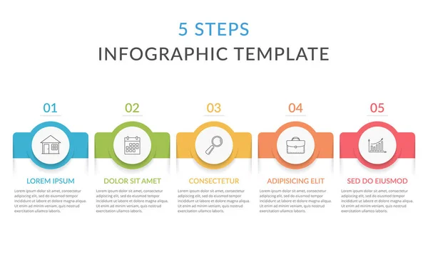 Infographic Template Steps Workflow Process Chart Vector Eps10 Illustration — Vetor de Stock