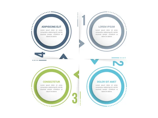 Πρότυπο Διάγραμμα Κύκλο Τέσσερα Βήματα Επιλογές Infographic Πρότυπο Για Web — Διανυσματικό Αρχείο