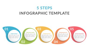 Infographic template with 5 steps, workflow, process chart, vector eps10 illustration