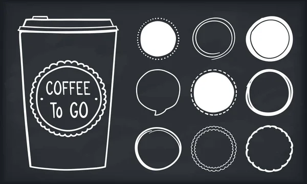 Elle Çizilmiş Kahve Fincanı Karalama Çemberleri Vektör Eps10 Illüstrasyon — Stok Vektör