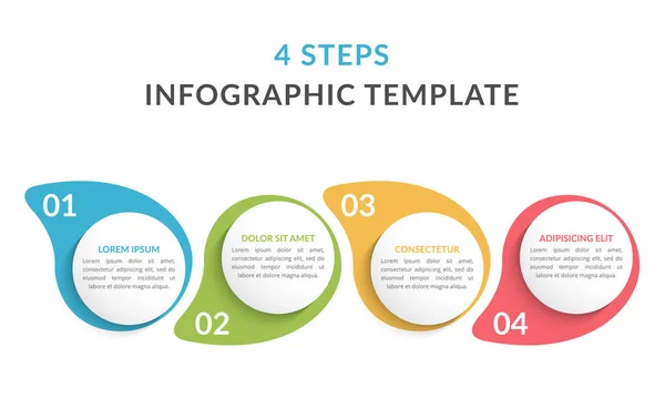 Infographic Template Steps Workflow Process Chart Vector Eps10 Illustration — Archivo Imágenes Vectoriales
