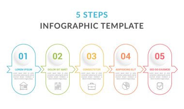 Infographic template with 5 steps, workflow, process chart, vector eps10 illustration