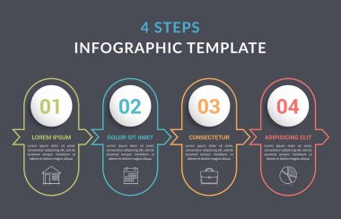 Infographic template with 4 steps, workflow, process chart, vector eps10 illustration