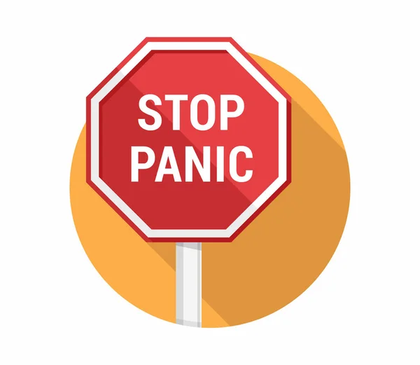 Stop Panik Schild Flaches Design Vektor Eps10 Illustration — Stockvektor
