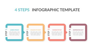 Infographic template with four elements with numbers and place for your text, workflow, process chart, steps or options, vector eps10 illustration