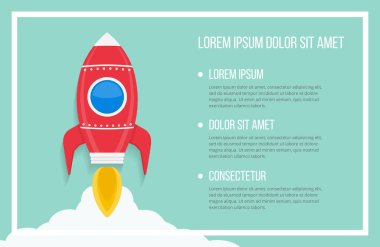 Rocket launch, business or project start-up concept, infographic template, vector eps10 illustration