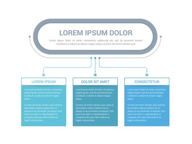 Flowchart with 3 elements, infographic template with main title and 3 steps or options, workflow, process chart, vector eps10 illustration