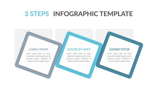 Infografische Vorlage Mit Drei Elementen Workflow Prozessdiagramm Schritten Oder Optionen — Stockvektor