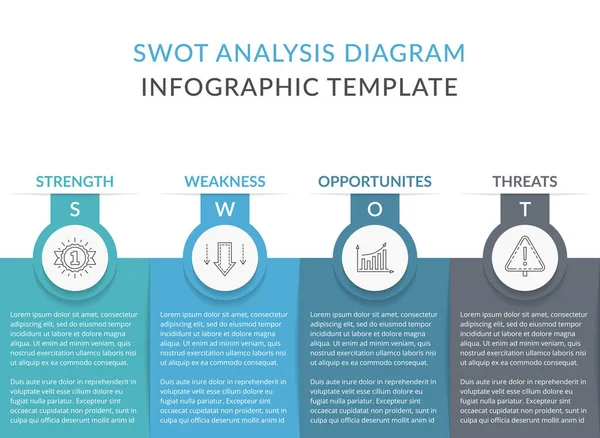 Diagrama Análise Swot Modelo Infográfico Com Web Negócios Apresentações Ilustração — Vetor de Stock
