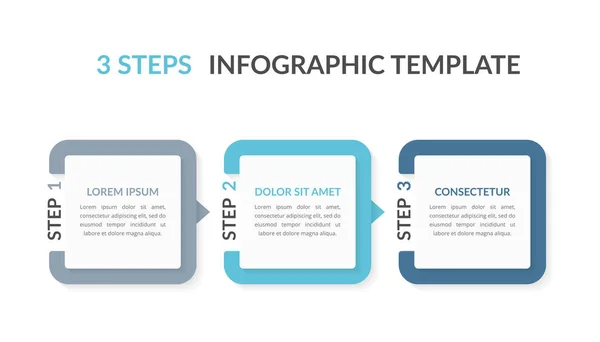 Infographic Template Three Elements Numbers Place Your Text Workflow Process — Archivo Imágenes Vectoriales