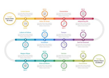 Timeline infographics template with 12 elements, workflow, process chart, vector eps10 illustration