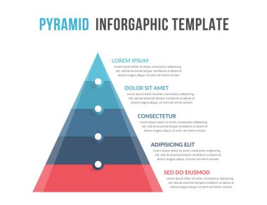 Metnin için beş elementi ve yeri olan piramit, web, iş, sunumlar, vektör eps10 illüstrasyonu için bilgi şablonu