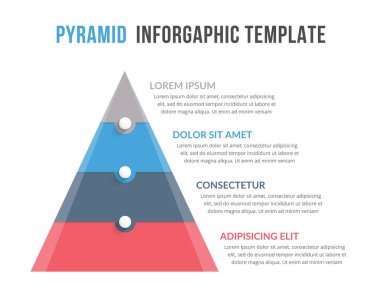 Metnin için dört elementi ve yeri olan piramit, web, iş, sunumlar, vektör eps10 illüstrasyonu için bilgi şablonu