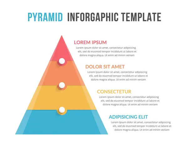 Pyramide Avec Quatre Éléments Place Pour Votre Texte Modèle Infographique — Image vectorielle