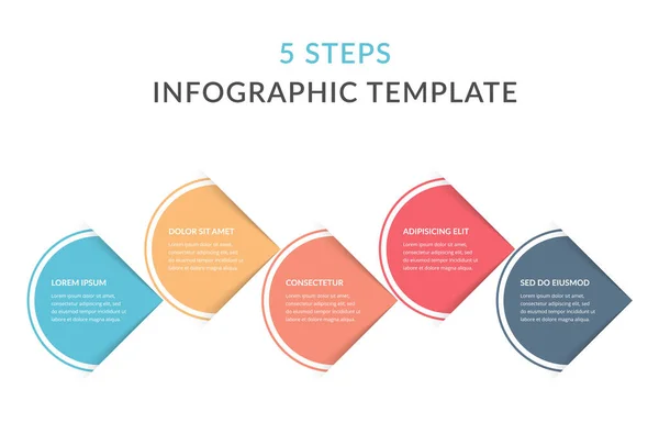 Infographic Template Steps Workflow Process Chart Vector Eps10 Illustration — Stok Vektör
