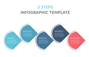 Infographic template with 5 steps, workflow, process chart, vector eps10 illustration