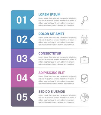 Infographic template with 5 steps, workflow, process chart, vector eps10 illustration