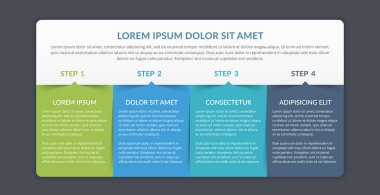 Metnin için 4 elemente sahip bilgi şablonu, vektör eps10 illüstrasyon