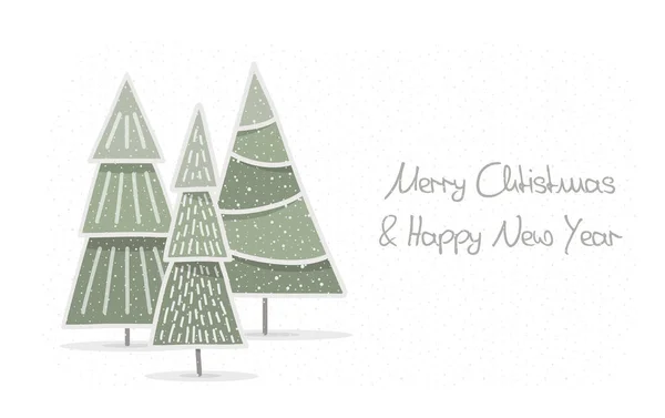 Karácsonyi Üdvözlőlap Kézzel Rajzolt Karácsonyfákkal Vektor Eps10 Illusztráció Jogdíjmentes Stock Illusztrációk