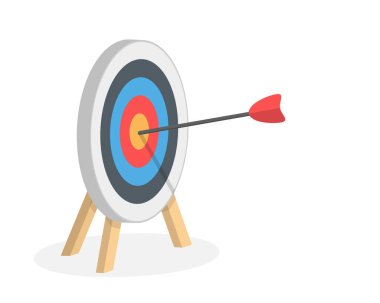 Merkezinde ok olan hedef, vektör eps10 illüstrasyon