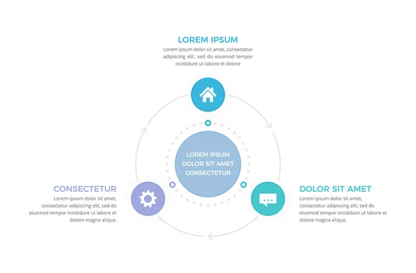 Kör Diagram Sablon Három Lépésben Vagy Lehetőségek Folyamat Infografika Vektor Vektor Grafikák