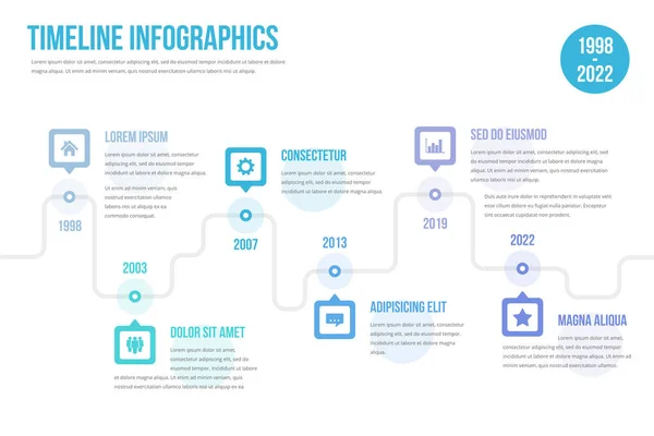 Horizontal Timeline Template Six Elements Infographic Template Web Business Presentations Royalty Free Stock Vectors