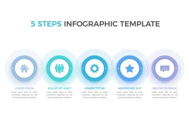 Infographic template with 5 steps, workflow, process chart, vector eps10 illustration