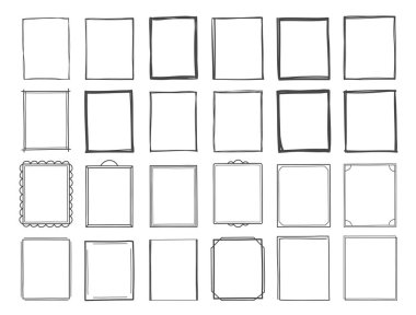 El çizimi dikey çerçeveler, vektör eps10 illüstrasyonu
