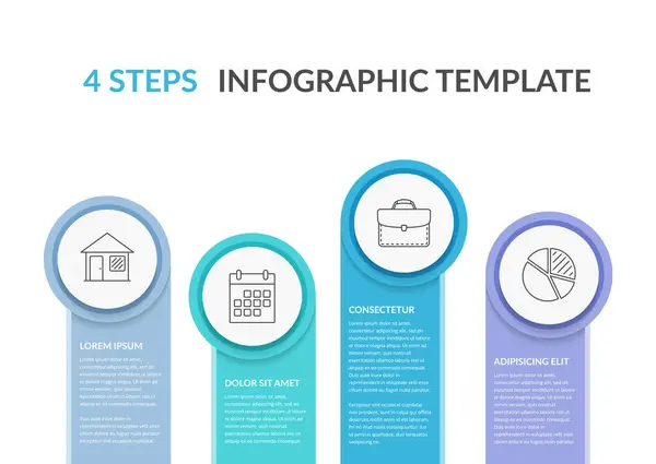 Infographic Template Steps Workflow Process Chart Vector Eps10 Illustration Vector de stock