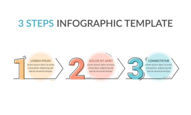 Three numbers with arrows and place for your text, three steps - infographic template, vector eps10 illustration