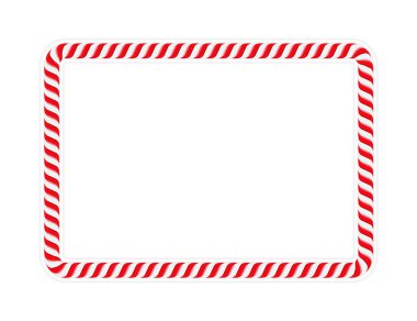 Horizontal frame made of red candy cane, vector eps10 illustration clipart