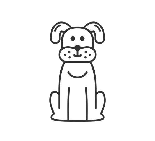Sitting Dog Line Icon White Background Vector Eps10 Illustration Vector de stock