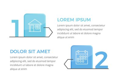 Simgeleriniz ve metinleriniz için 2 seçenekli bilgi şablonu, vektör eps10 illüstrasyonu
