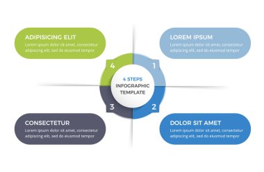 Metnin, bilgi şablonu, vektör eps10 illüstrasyonun için 4 ögeye sahip çember diyagramı