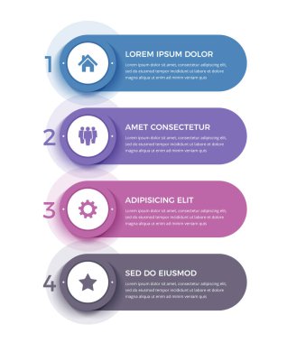 Infographic template with 4 steps, workflow, process chart, vector eps10 illustration