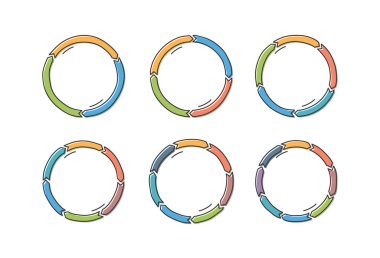 El çizimi karalama çember okları, karalama çember diyagramı, vektör eps10 illüstrasyon