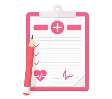 Sağlık kontrolü konsepti, işaretli pano, vektör eps10 illüstrasyon