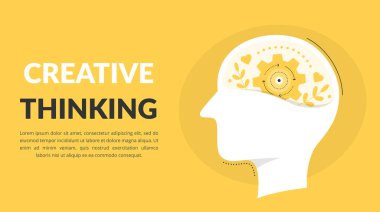 İnsan beyninin içindeki teçhizatla yaratıcı düşünme kavramı