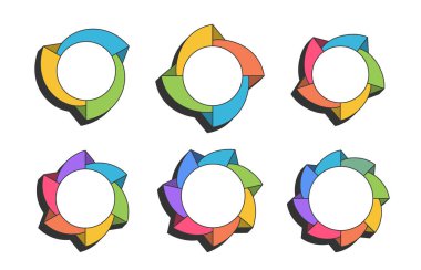 Bölümlere bölünmüş çemberler, daire diyagramları için bilgi şablonları, vektör eps10 illüstrasyonları