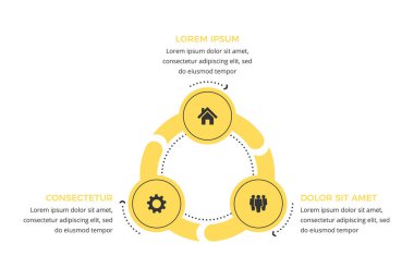 Çember şablonu üç element, bilgi şablonu, vektör eps10 illüstrasyon
